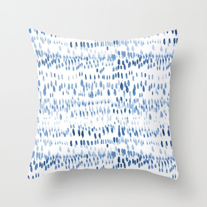 Baby blue boho vibes - watercolor brush strokes Throw Pillow