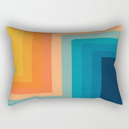 Retro 70s Color Lines Rectangular Pillow
