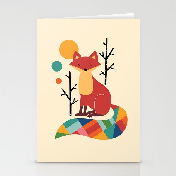Rainbow Fox Stationery Cards
