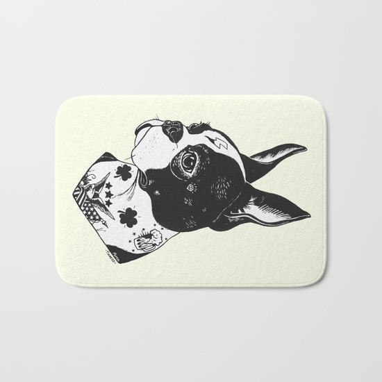 Dog - Tattooed BostonTerrier Bath Mat