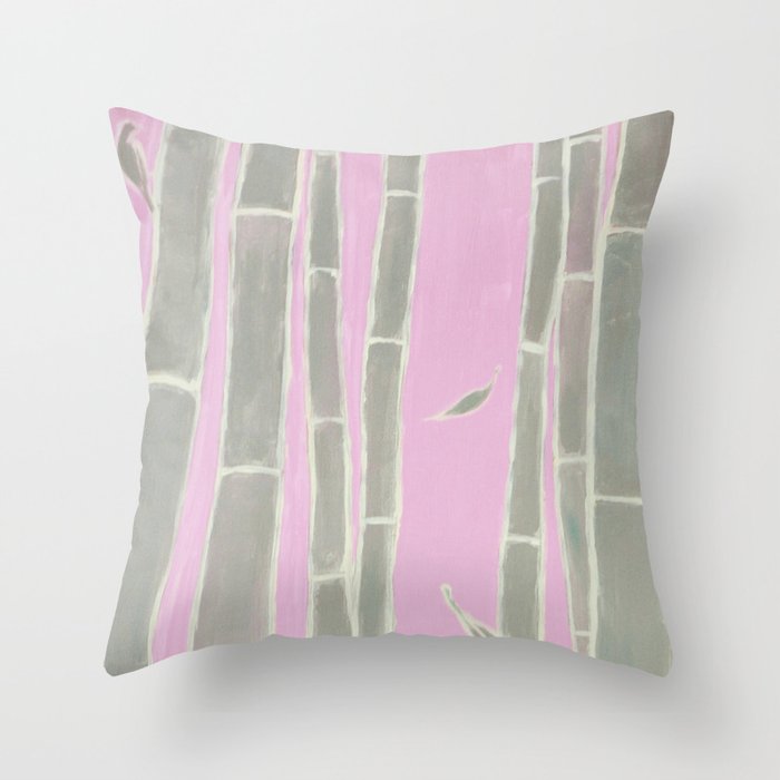 Morning Bamboo A Pastel Toned Canvas Painting Depicting Bamboo