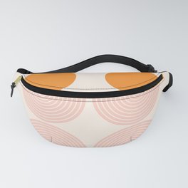 Mid Century Modern Geometric 43 in Coral Orange (Rainbow and Sun Abstraction) Fanny Pack