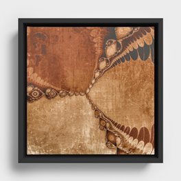 Southwestern Sunset 3 grungy copper, brown, turquoise Framed Canvas