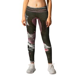 Heavy Metal Music Abstract - Black White Red - Corbin Henry Leggings | Abstract, Angry, Gothicglam, Blackandpink, Popartabstract, Gothic, Blackwhitered, Splatterpaint, Rockandroll, Painting 