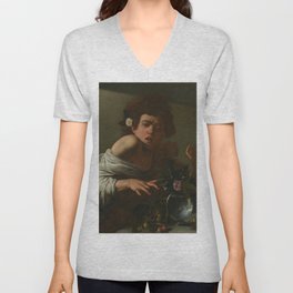Caravaggio , Boy Bitten by a Lizard V Neck T Shirt