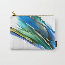 Abstract Alcohol Ink Golden Flow Carry-All Pouch