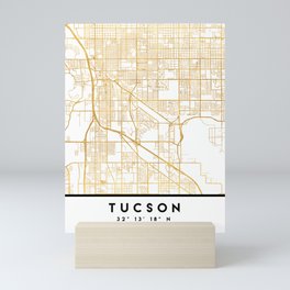 TUCSON ARIZONA CITY STREET MAP ART Mini Art Print