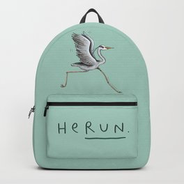 HeRUN Backpack | Stork, Drawing, Run, He, Running, Comedy, Bird, Wild, Curated, Nature 