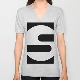 Black minimal art scandinavian V Neck T Shirt