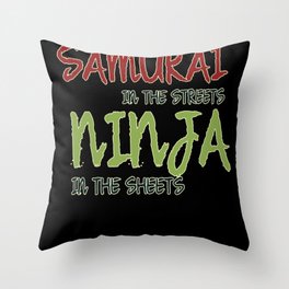 Samurai And Ninja Throw Pillow