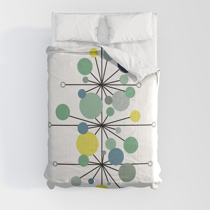 Atomic Age Nuclear Abstract Motif — Mid Century Modern Pattern Comforter