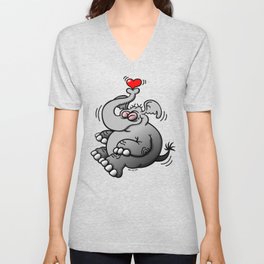 Fly me to the Moon Elephant V Neck T Shirt