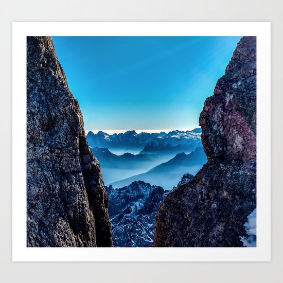 Moutain Sky Ice Blue Art Print By Jsebouvi Society6