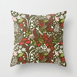 holiday floral Throw Pillow