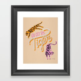 Go Get 'Em Tiger – Melon Framed Art Print