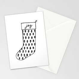 Christmas Stockings Black and White Stationery Cards