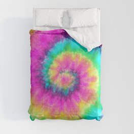 Colorful Tie Dye Spiral Comforter