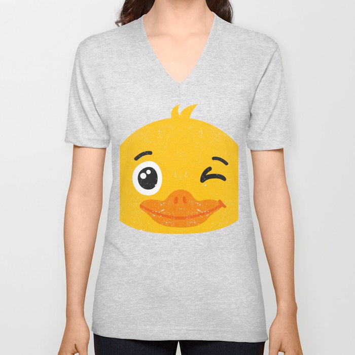 Halloween Duck Face Costume Animals Cute V Neck T Shirt