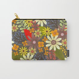 red leaf floral Carry-All Pouch