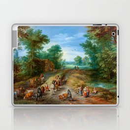 Wooded Landscape with Travelers, 1610 by Jan Brueghel the Elder Laptop Skin