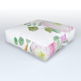 pink eustoma flowers arrangement  Outdoor Floor Cushion