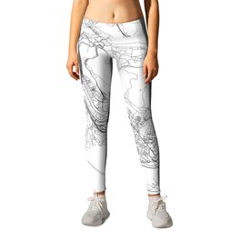 Bilbao White Map Leggings | Architecture, Bilbao, Pattern, Digital, Simple, Abstract, Graphicdesign, White, Vector, Map 