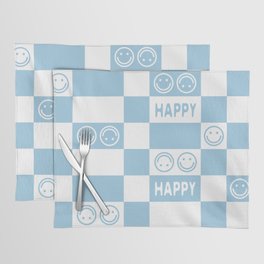 HAPPY Checkerboard 2.0 (Morning Sky Light Blue Color) Placemat