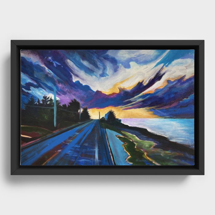 Coastal Drive Framed Canvas