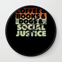  Books Dogs Lover Human Rights Equality Wall Clock