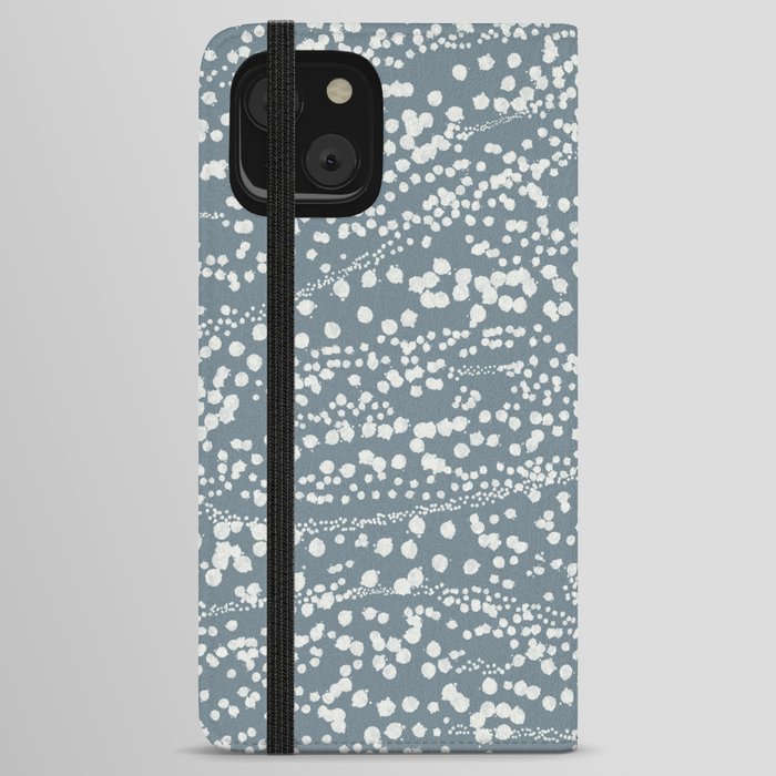 Strata - Organic Ink Blot Abstract in Dusky Slate Blue-Gray iPhone Wallet Case