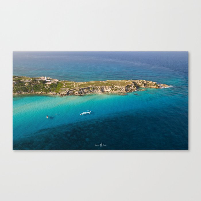 Isla Mujeres, Punta Sur colores del mar Caribe Canvas Print