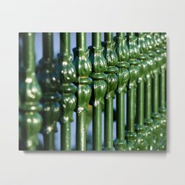 Emerald Green Gates with Tulip Detail Metal Print