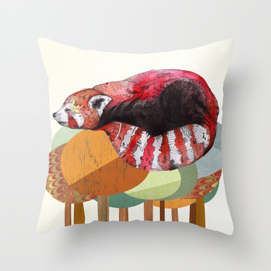 Red Panda Throw Pillow