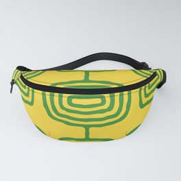 Mid Century Modern Atomic Rings Pattern 131 Green and Yellow Fanny Pack