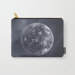 Navy Blue Full Moon, pencil drawing, vintage style, modern rustic illustration Carry-All Pouch