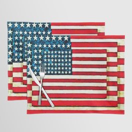 Three US Flags (USA patriotic design.) Placemat