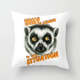 always be a lemur Throw Pillow