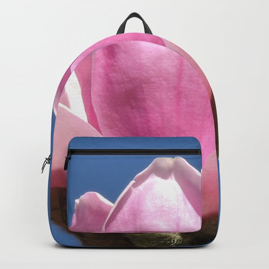 Magnolia Blossom on a Sky Blue Field Backpack