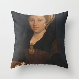 Vintage portrait of a lady in period costume Throw Pillow