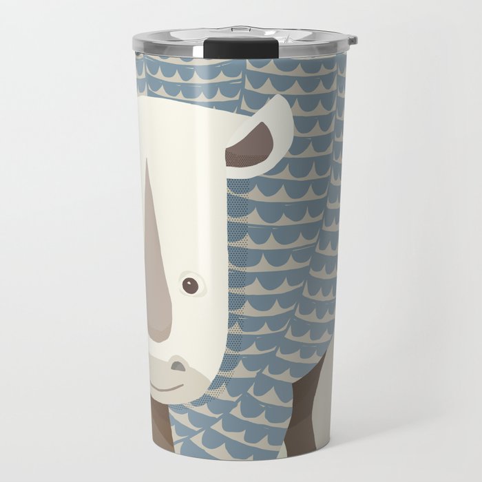 Whimsical Rhinoceros Travel Mug