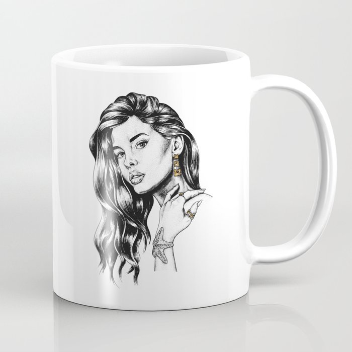 Citrine Mermaid Portrait - November Birthstone Coffee Mug
