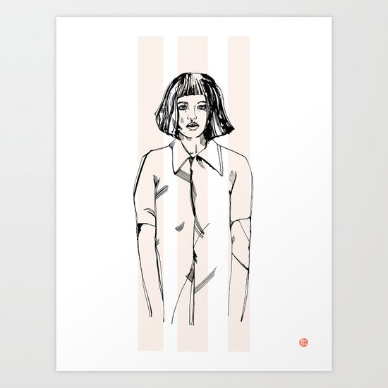First Hello No.1 (pink) Art Print