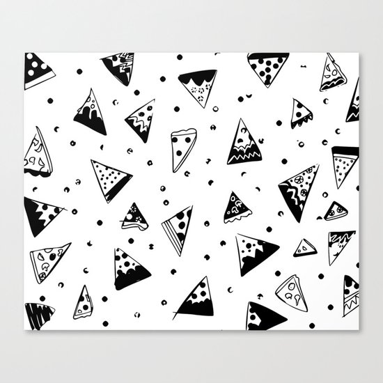Hipster pizza seamless drawing Canvas Print
