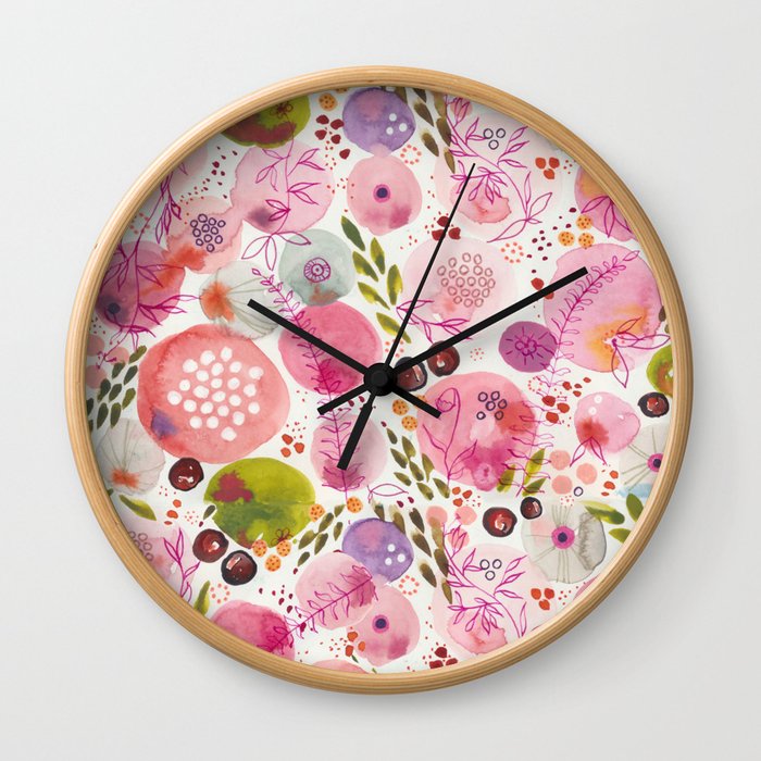 Pink Bubble for a Happy Spring Wall Clock