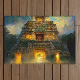Ancient Mayan Temple Outdoor Rug
