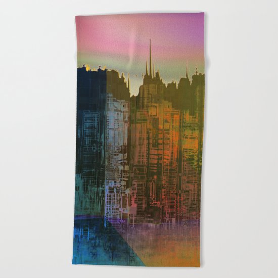 Lights close to the Harbor / Urban Fantasy 14-01-17 Beach Towel