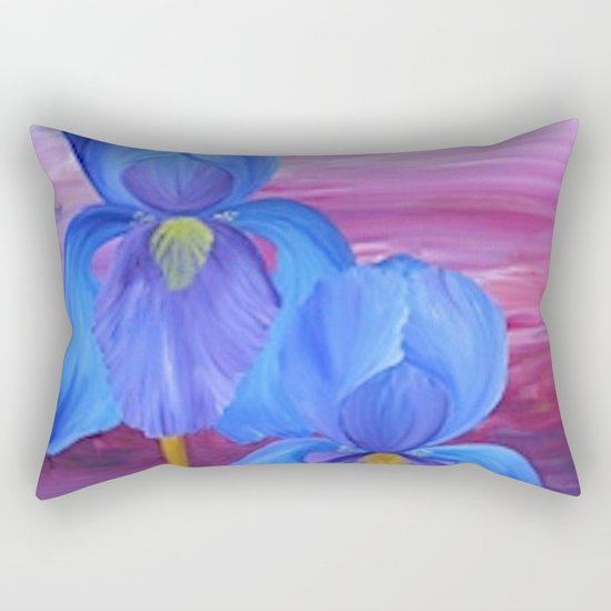 Blue Iris Rectangular Pillow