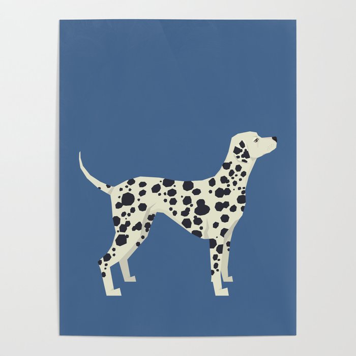 Dalmatian On Blue Poster