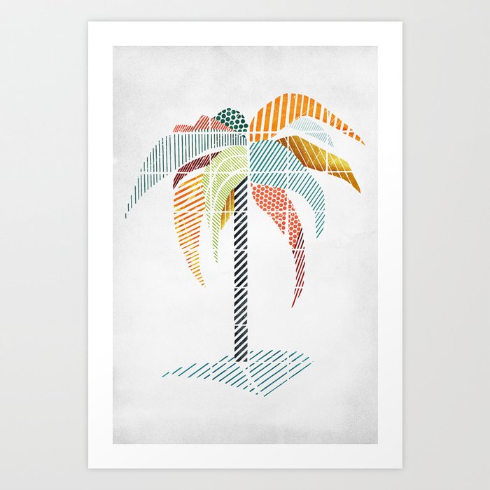 Mosaic Palm Tree Art Print