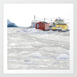Norwegian village Nyksund Art Print